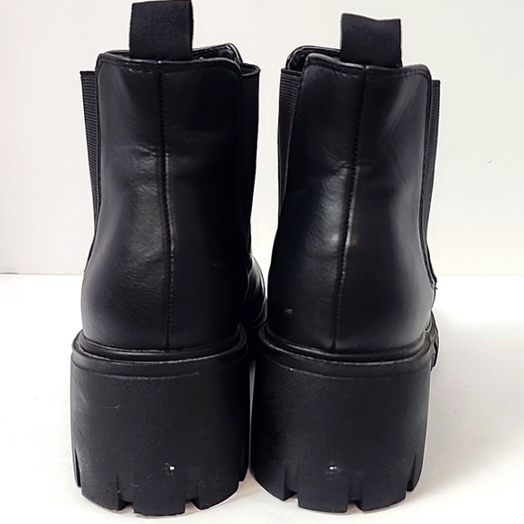 Soda Women's Midnight Black Chunky Heel Ankle Slip In Boots Eastic Sides, sz 9 - Picture 5 of 15